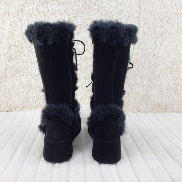 Cub 311 Platform Furry Mammoth Stomper Knee Boots - Picture 6 of 11